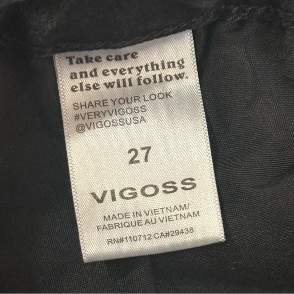 VIGOSS Womens Distressed Crop Jeans Size 27 Waist Straight Stretch Charcoal - Picture 8 of 16